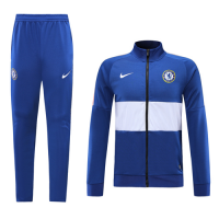 19-20 Chelsea Blue&White High Neck Collar Training Kit(Jacket+Trouser)