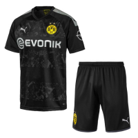 19/20 Borussia Dortmund Away Black Soccer Jerseys Kit(Shirt+Short)