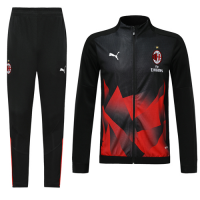 19/20 AC Milan Black&Red High Neck Collar Training Kit(Jacket+Trouser)
