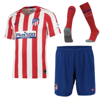 19-20 Atletico Madrid Home Red&White Soccer Jerseys Whole Kit(Shirt+Short+Socks)