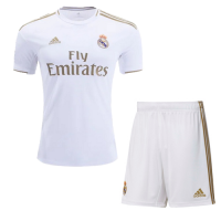 19-20 Real Madrid Home White Soccer Jerseys Kit(Shirt+Short)