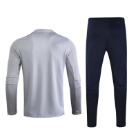 2020 Spain Light Gray Zipper Sweat Shirt Kit(Top+Trouser)