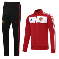 20/21 Manchester United Red Retro High Neck Collar Training Kit(Jacket+Trouser)