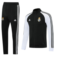 20/21 Real Madrid Black High Neck Collar Training Kit(Jacket+Trouser)