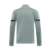 20/21 Atletico Madrid Light Gray High Neck Collar Training Kit(Jacket+Trouser)