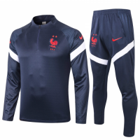 2020 France Navy Zipper Sweat Shirt Kit(Top+Trouser)