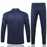 2020 England Navy Zipper Sweat Shirt Kit(Top+Trouser)