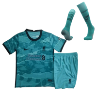 Liverpool Kid's Soccer Jersey Away Whole Kit (Shirt+Short+Socks) 2020/21