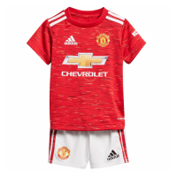 20/21 Manchester United Home Red Kid's Jerseys Kit(Shirt+Short)