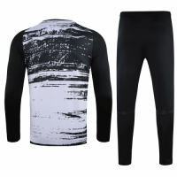 20/21 Juventus Black&White Zipper Sweat Shirt Kit(Top+Trouser)