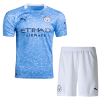 Manchester City Soccer Jersey Home Kit (Shirt+Short) Replica 2020/21
