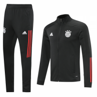 20/21 Bayern Munich Black High Neck Collar Training Kit(Jacket+Trouser)