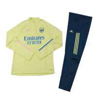 Kid's 20/21 Arsenal Yellow Zipper Sweat Shirt Kit(Top+Trouser)