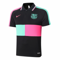 20/21 Barcelona Grand Slam Polo Shirt-Black&Green&Pink