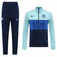 20/21 Chelsea Light Blue Player Version High Neck Collar Training Kit(Jacket+Trouser)