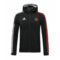 20/21 Manchester United Black&Red&White Windbreaker Hoodie Jacket