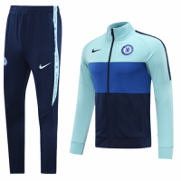 20/21 Chelsea Light Blue Player Version High Neck Collar Training Kit(Jacket+Trouser)