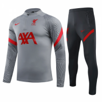 20/21 Liverpool Light Gray Zipper Sweat Shirt Kit(Top+Trouser)