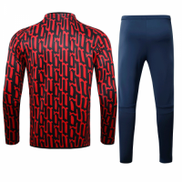 20/21 Arsenal Dark Red O-Neck Sweat Shirt Kit(Top+Trouser)