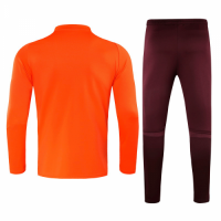 20/21 Real Madrid Orange Zipper Sweat Shirt Kit(Top+Trouser)