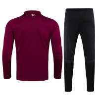 20/21 Manchester United Red Zipper Sweat Shirt Kit(Top+Trouser)