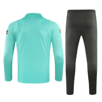 2021 Portugal Light Green Zipper Sweat Shirt Kit(Top+Trouser)