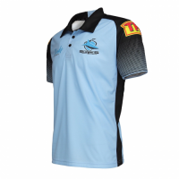 2021 Cronulla Sutherland Sharks Sky Blue Polo Rugby Jersey Shirt