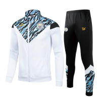 Manchester City Kids Training Kit (Jacket+Pants) High Neck Collar White 2021/22