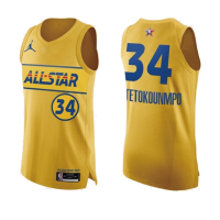 All Star Giannis Antetokounmpo #34 Jordan Brand Yellow 2021 Swingman NBA Jersey