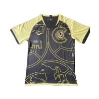 Club America Pre Match Soccer Jersey Black&Yellow Replica 2021/22