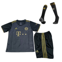 Bayern Munich Kids Soccer Jersey Away Whole Kit (Jersey+Short+Socks) 2021/22