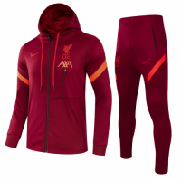 Liverpool Hoodie Training Kit (Jacket+Trouser) Red 2021/22