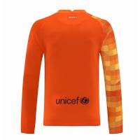 Barcelona Soccer Jersey Goalkeeper Long Sleeve Kit (Jersey+Short) Orange Replica 2021/22