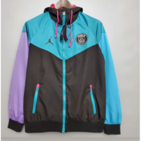 PSG Windbreaker Hoodie Jacket Turquoise&Pink 2021/22
