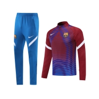 Barcelona Zipper Sweat Kit(Top+Pants) Red&Blue 2021/22