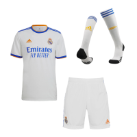 Real Madrid Soccer Jersey Home Whole Kit (Jersey+Short+Socks) Replica 2021/22