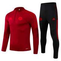 Bayern Munich Zipper Sweat Kit(Top+Pants) Red&Black 2021/22
