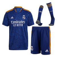Real Madrid Soccer Jersey Away  Whole Kit(Jersey+Short+Socks) Replica 2021/22