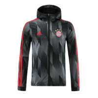 Bayern Munich Windbreaker Hoodie Jacket Dark Gray&Red 2021/22