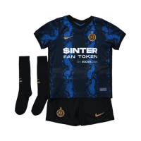 Inter Milan Kids Soccer Jersey Home Whole Kit(Jersey+Short+Socks) Replica 2021/22