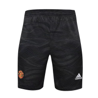 Manchester United Soccer Jersey Goalkeeper Kit(Jersey+Short) Black Replica 2021/22