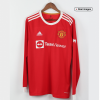 Manchester United Soccer Jersey Long Sleeve Home Replica 2021/22
