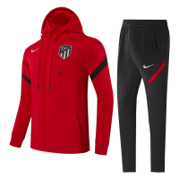 Atletico Madrid Hoodie Training Kit Red&Black (Jacket+Pants) 2021