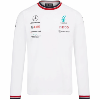 Mercedes AMG Petronas F1 Racing Team Long Sleeve T-Shirt - White 2022