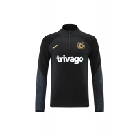 Chelsea Zipper Sweatshirt Kit(Top+Pants) Black 2022/23