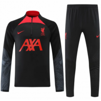 Liverpool Zipper Sweatshirt Kit(Top+Pants) Black&Red 2022/23