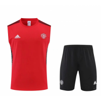 Manchester United Sleeveless Training Kit (Top+Shorts) Red 2022/23