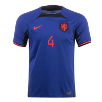 Netherlands VIRGIL #4 Jersey Away Replica World Cup 2022