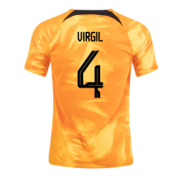 Netherlands VIRGIL #4 Jersey Home Replica World Cup 2022