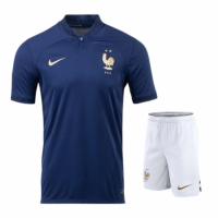 France Soccer Jersey Home Kit(Jersey+Shorts) Replica World Cup 2022